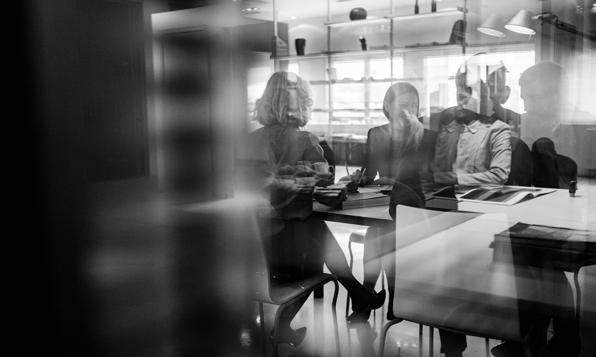 Abstract group of business people in the meeting