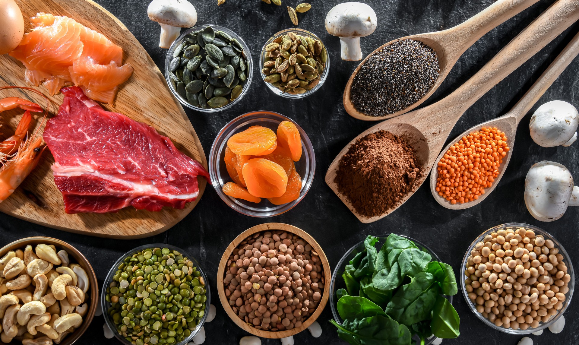 Composition with food products rich in zinc